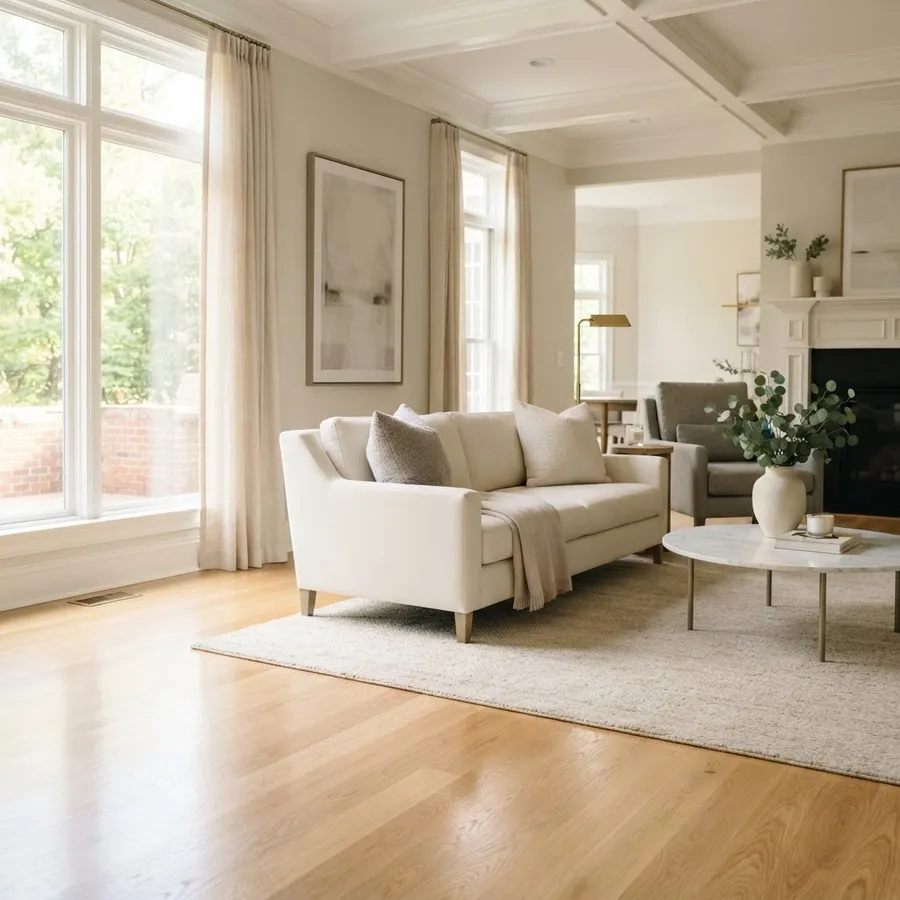 House cleaning in Fairfax County, VA Spotless living room after professional house cleaning in a Fairfax, VA home